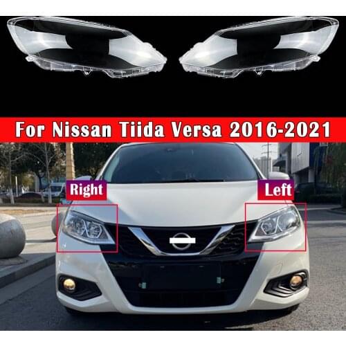 Car Front Headlight Lens Cover Glass Lamp Transparent Lampshade Shell For Nissan Tiida Versa 2016 2017 2018 2019 2020 2021