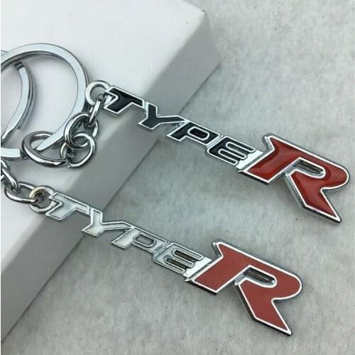 Car Key Ring Keychain Metal Keyring Car-Styling For Honda Type-R Logo Accord Civic CRV Fit HR-V Vezel Odyssey City Jazz Jade