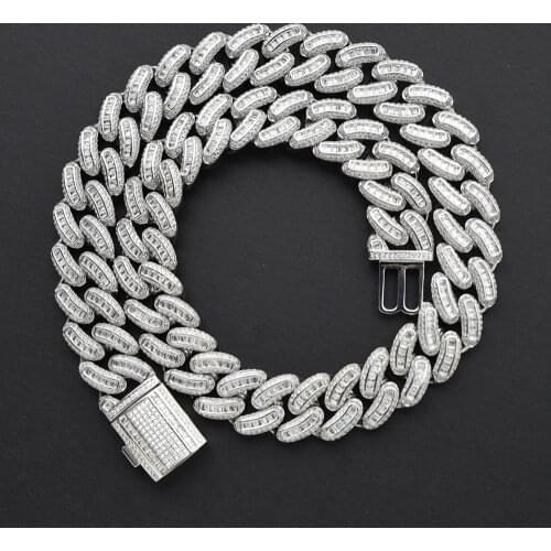 15mm 12mm Iced Out Chains For Men Women Pink Cuban Link Necklace Luxury Micro Paved CZ Cuban Chain Hip Hop Jewelry Gifts