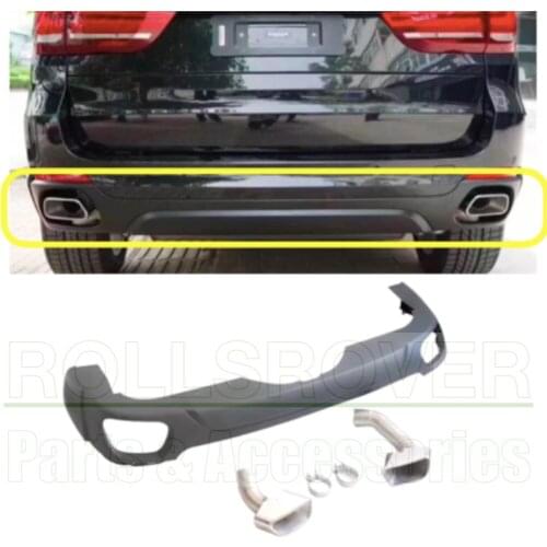 ROLLSROVER Rear Bumper Diffuser Rear Lip Double Exhaust Tube For X5 Car Styling