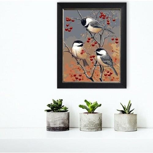 DIY Oil Painting Paint By Numbers"Bird" Acrylic Paint Drawing on Canvas Wall Art Hand Painted Home Decor