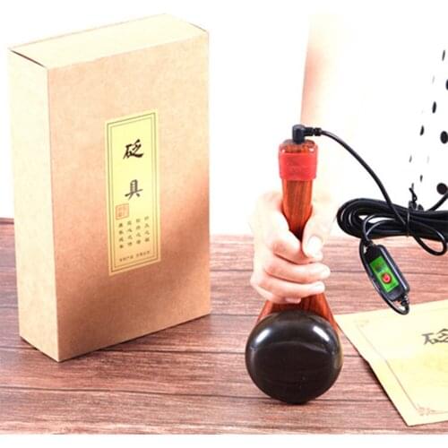 Natural Energy Stone Electric Massager Gua Sha Muscle Relax Back Massage Relief Pain Bianstone Tai Chi Ball Meridian Health Care