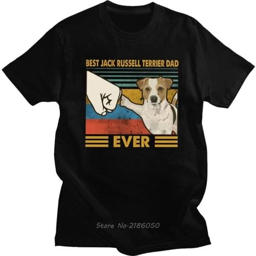 Retro Best Jack Russell Terrier Dad Ever T Shirt For Men Short Sleeve Dog Lover Summer T-shirt Summer Cotton Tee Harajuku Gift