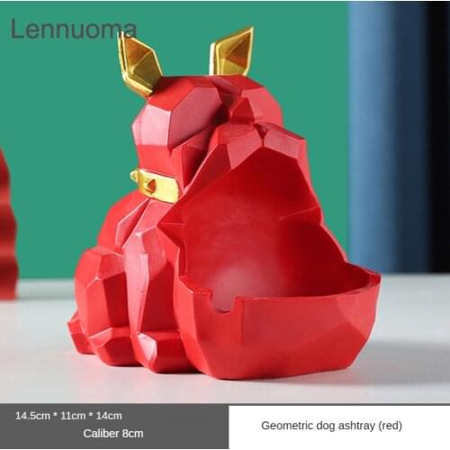Lennuoma Geometric Dog Ashtray Cute Multifunctional Household Resin Creative Personality Nordic Cartoon Dog Cigar Ashtray