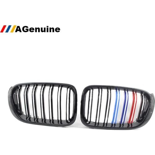 Glossy Matt black colorful M style ABS dual double slat Car front bumper radiator mesh grille auto racing grills for BMW X3 F25