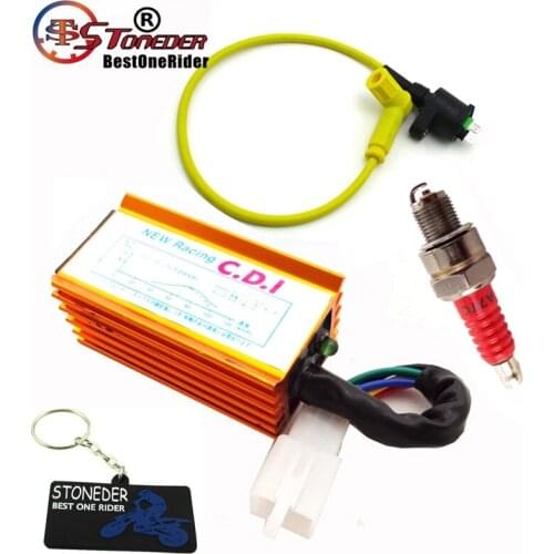 STONEDER High Performance Racing Ignition Coil 5 Pin AC CDI A7TC Spark Plug For 50cc 70cc 90cc 110cc 125cc 140cc 150cc Pit Dirt