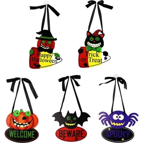 Halloween Wood Hanging Sign Wall Window Pendant Wooden Sign Haunted House Yard Home Party Decoration F19B