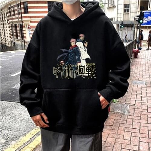 Jujutsu Kaisen Itadori Yuji Anime Cover Printing Hoodies Harajuku Style Clothes Daily Casual Cartoon Sweatshirt Hoodies For Men