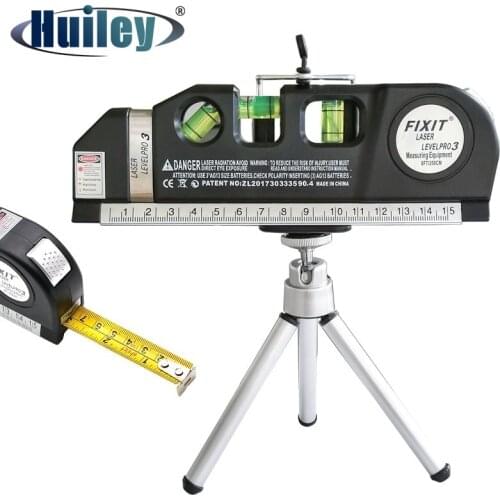 Laser Level Horizontal Vertical Measure Line Tape Adjusted Multifunction Standard Ruler Lasers Lines Instrument Tripod Battery