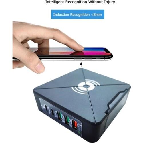 Multi-Port Mobile Phone Charger 75W QC3.0 PD Laptop Tablet Fast Power Adapter Dock for iPhone Xiao-mi Hua-wei EU/US Plug