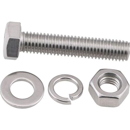 304 stainless steel hexagon bolt, screw and nut set large full extension screw m8m10 5Pcs