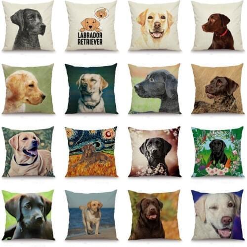 XUNYU Cute Labrador Cushion Cover Dog Printed Home Decorative Pillow Case 45x45cm DWG02