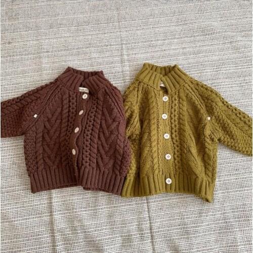 2021 new arrival girls boys knitted sweaters autumn full sleeve fashion kIds cardigan sweater