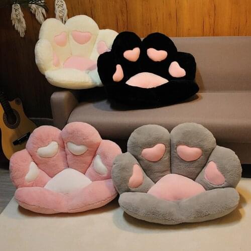 New Bear Cat Paw Pillow Animal Heart Shape Seat Cushion Stuffed Small Plush Sofa Indoor Floor Home Chair Decor Winter Kids Gift