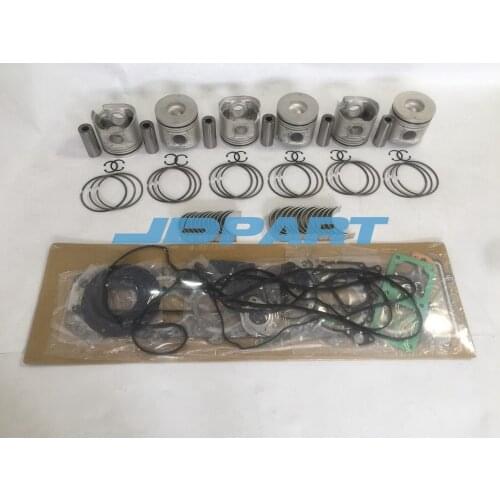 6D16 piston with rings STD full gasket kit bearings For 6D16 engine