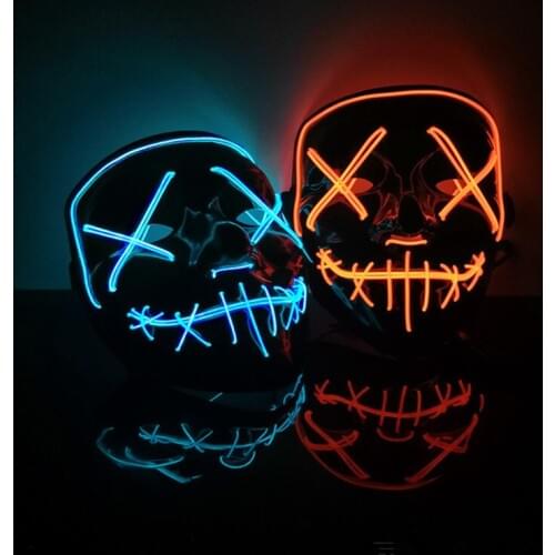 Halloween props LED Mask Light Up Party Masks Cosplay Mascara Horror decor Glowing Masque V for Vendetta halloween decoration