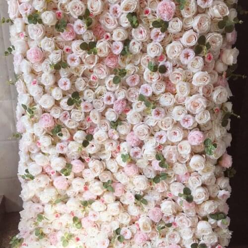 SPR baby pink wall backdrops flower wall panels can roll up cloth base wedding occasion backdrop arrangement decorative florals