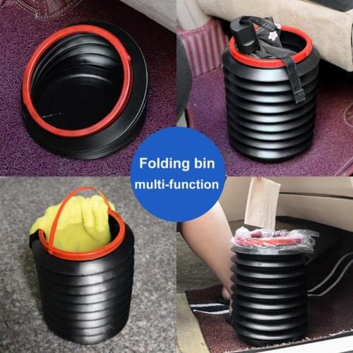 Telescopic Portable 4L Outdoor Fishing Car Trash Can Dustbin Telescopic Plastic Water Bucket foldable ABS