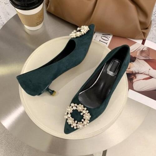 2021 NEW Luxury Spring Women Wedding Shoes High Heels Rhinestone Pumps Pointed Toe Party Dress Sexy Thin Heels Gladiator