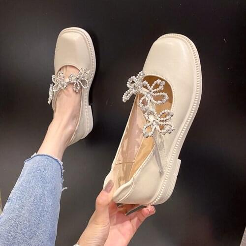 Fashion Casual Low Heels Shoes Woman 2021 Designer New Breathable Comfort Soft-soled Mary Jane Shoes Women Shallow Flat Shoe