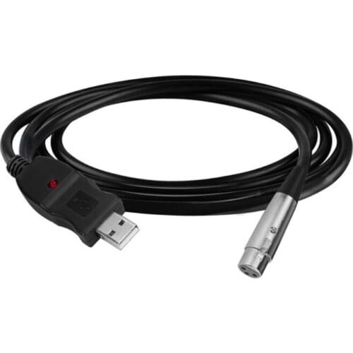 USB Microphone Cable 3 Meters USB Male To XLR Female Cable 16 Bit 48/44.1KHz High Sound Quality Input Connector Adapter