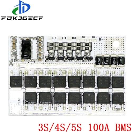 3S/4S/5S BMS 12V 16.8V 21V 3.7V 5S 100A Li-ion Lmo Ternary Lithium Battery Protection Circuit Board Li-polymer Balance Charging