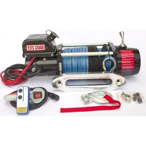 12000Lb Electric Winch Off-Road Modified Tractor Nylon Rope With Wireless Remote Control 12V
