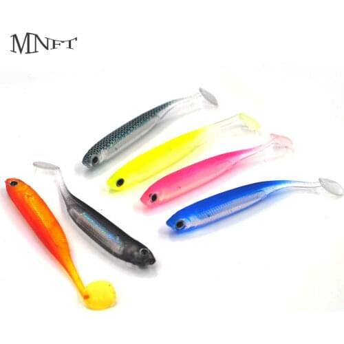 MNFT 3Pcs Fishing Lure 3D Eyes Shad Lures Soft Bait T Tail Artificial Silicone Bait 6 Colour 70mm/2.1g
