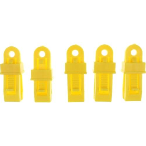 5 Pieces Durable Lightweight Plastic Tarp Clips Lock Grip Awning Clamp Hanger Tent Accessories