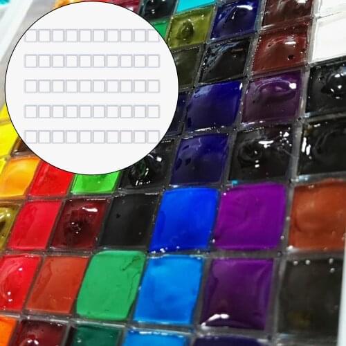 50pcs 0.5ml Clear Plastic Empty Watercolor Paint Half Pans for DIY Watercolor Oils Acrylics Painting