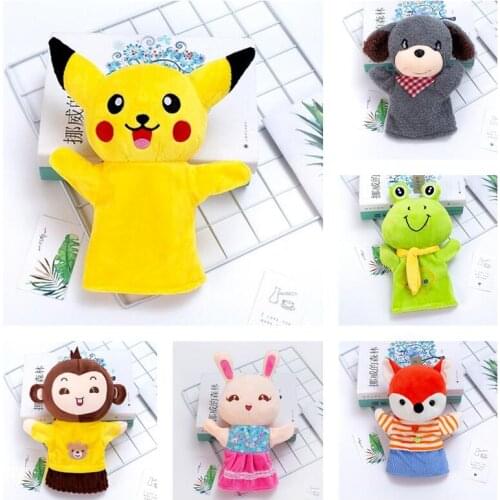 Anime Pokemon Pikachu Plush Hand Puppet Animal Hand Puppet Cartoon Plush Toys Baby Educational toys Pretend Telling Story Doll