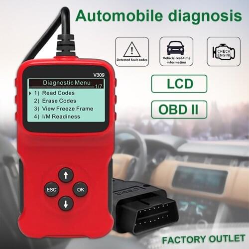 Auto Scan Diagnostic Tool V309 Enhanced Universal OBD II Scanner Car Engine Fault Code Reader CAN Diagnostic Scan Tool Red 1996
