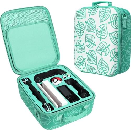 Large Storage Bag for Nitendo Switch/Lite Game Waterproof Carrying Case Card Box Joy-con Animal Crossing Cute Green Accessories