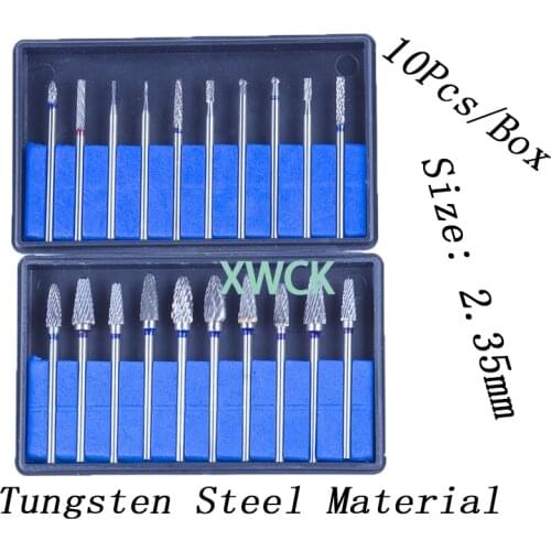 2Box/20pcs Dental Tungsten Steel Burs Drills Nitrate 2.35mm Dental Lab Titanium Nitrate Carbide Burs