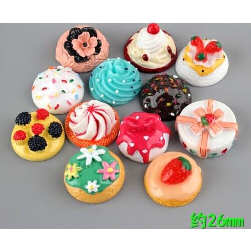 Charm donut resin accessories cake food play mobile phone shell material hair accessories DIY jewelry