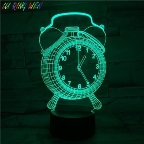 Alarm Clock Funny 3d Night Light LED Touch Sensor Living Room luminaria Light Novelty Lamps Battery Night Light Table Lamp USB