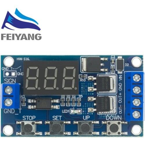 DC 12V 24V Dual MOS Tube LED Digital Time Delay Relay Trigger Cycle Timer Delay Switch Circuit Board Timing Control Module