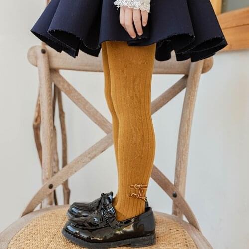 Kids Cotton Ribbed Bow Tights For Children Spring Girls Knitted Pantyhose Toddler Cute Soft Pants korean Baby Sticky Accessories