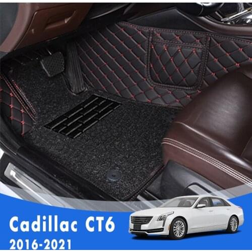 Double Layer Wire Loop Carpets Car Floor Mats For Cadillac CT6 2021 2020 2019 2018 2017 2016 Styling Custom Accessories Cover