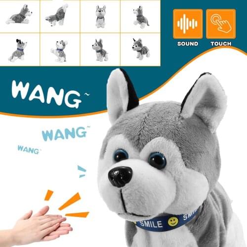 Sound Control Electronic Robot Dog Kids Plush Toy Sound Control Interactive Bark Stand Walk Electronic Toys Dog For Kids gifts