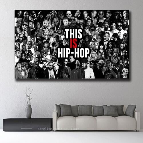 Eminem 2pac Many Rappers Together Poster Canvas Painting Living Room Bedroom Decoration Painting
