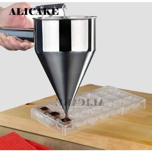 Chocolate Funnel With Stand Stainless Steel Confectionery Commercial Grade Cake Decorating Tool Precise Dispensing And Filling