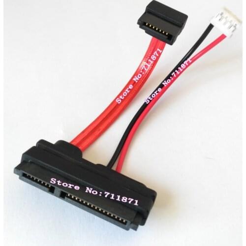 Short 4Pin Power 7P SATA DATA to 7+15 22Pin HDD SSD SATA Power Data Cable Line Mini PC M-ATX SATA Data Power Line cable 4P SATA