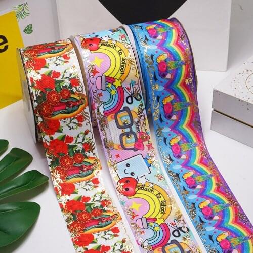 3 inch 75 mm printed foil ribbon 50 yards