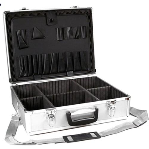 Multifunctional aluminum alloy toolbox customized portable strap shockproof aluminum box instrument case on demand