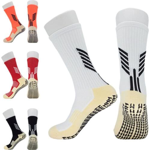 Men Sports Socks Print Mid Tube Length Football Soccer Socks Anti Slip Soft Running Socks