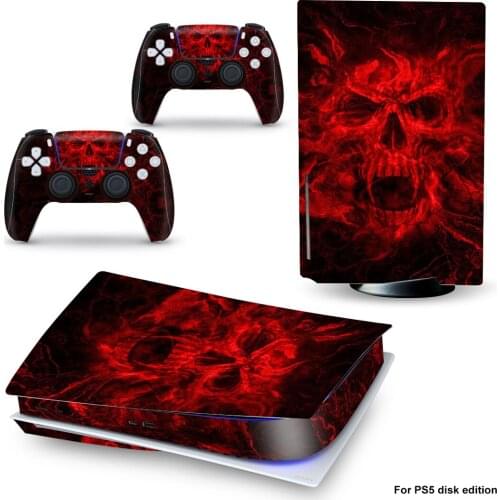 New Skull PS5 Standard Disc Edition Skin Sticker Decal Cover for PlayStation 5 Console & Controller PS5 Skin Sticker Vinyl