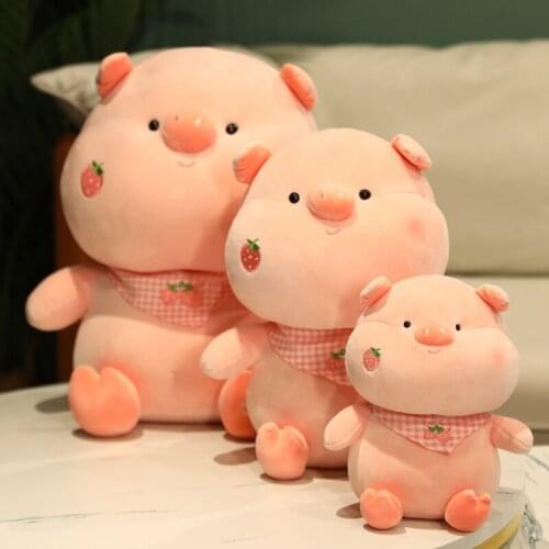 New Creative Cute Angel Pig Doll Plush Toy Strawberry Little Pink Pig Girl Sleeping Soft Doll Fat Pig Pillow Holiday Gift