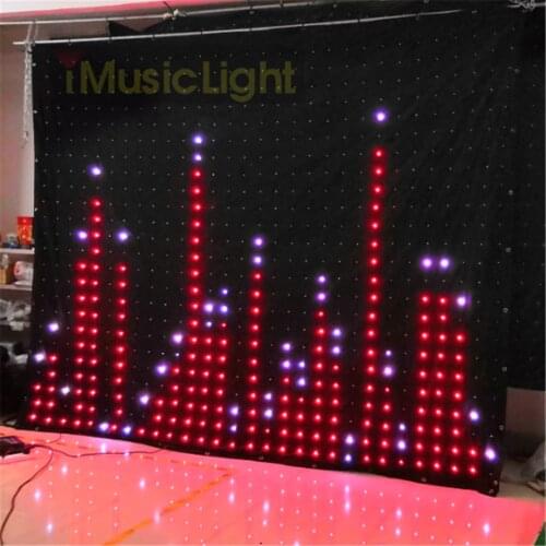 P10 2.5MX3M PC/ DMX Controller LED Vision Curtain Stage Flexible Screen DJ Background LED Video Curtain