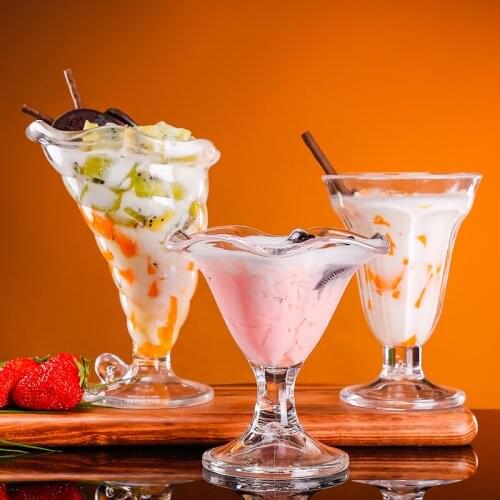 PC Ice Cream Cup Plastic Ice Cream Cup Fruit Milk Tea Sand Ice Dessert Beverage Cup Hand Acrylic Transparent Cool Drinks Cup